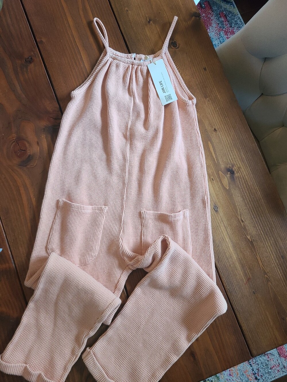 NWT Zara Dusty Rose Waffle Romper - 4T